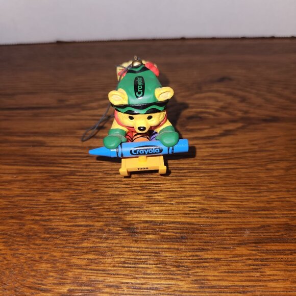 Hallmark Keepsake Ornament 1998 Crayola Bright Sledding Colors Bear Figurine - Picture 1 of 7